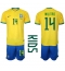Brasilien Eder Militao #14 Heimtrikot Kinder WM 2022 Kurzarm (+ kurze hosen)