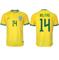 Brasilien Eder Militao #14 Heimtrikot WM 2022 Kurzarm