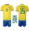 Brasilien Fabinho #15 Heimtrikot Kinder WM 2022 Kurzarm (+ kurze hosen)