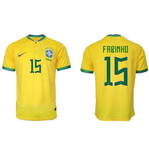 Brasilien Fabinho #15 Heimtrikot WM 2022 Kurzarm