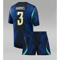 Brasilien Gabriel Magalhaes #3 Auswärtstrikot Kinder WM 2026 Kurzarm (+ kurze hosen)