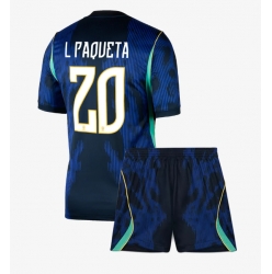 Brasilien Lucas Paqueta #20 Auswärtstrikot Kinder WM 2026 Kurzarm (+ kurze hosen)