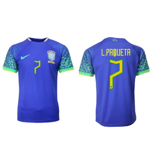 Brasilien Lucas Paqueta #7 Auswärtstrikot WM 2022 Kurzarm