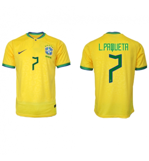 Brasilien Lucas Paqueta #7 Heimtrikot WM 2022 Kurzarm