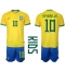 Brasilien Neymar Jr #10 Heimtrikot Kinder WM 2022 Kurzarm (+ kurze hosen)