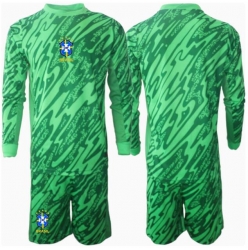 Brasilien Torwart Heimtrikot Kinder Copa America 2024 Langarm (+ kurze hosen)