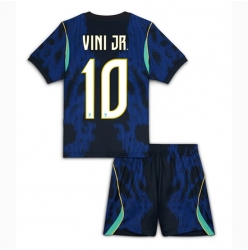 Brasilien Vinicius Junior #10 Auswärtstrikot Kinder WM 2026 Kurzarm (+ kurze hosen)