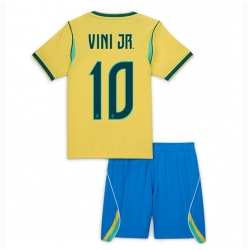 Brasilien Vinicius Junior #10 Heimtrikot Kinder WM 2026 Kurzarm (+ kurze hosen)