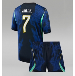 Brasilien Vinicius Junior #7 Auswärtstrikot Kinder WM 2026 Kurzarm (+ kurze hosen)