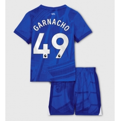 Chelsea Alejandro Garnacho #49 Heimtrikot Kinder 2025-26 Kurzarm (+ kurze hosen)