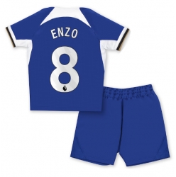 Chelsea Enzo Fernandez #8 Heimtrikot Kinder 2023-24 Kurzarm (+ kurze hosen)