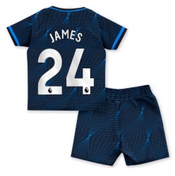 Chelsea Reece James #24 Auswärtstrikot Kinder 2023-24 Kurzarm (+ kurze hosen)
