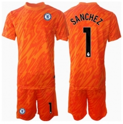 Chelsea Robert Sanchez #1 Torwart Heimtrikot Kinder 2024-25 Kurzarm (+ kurze hosen)