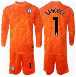 Chelsea Robert Sanchez #1 Torwart Heimtrikot Kinder 2024-25 Langarm (+ kurze hosen)