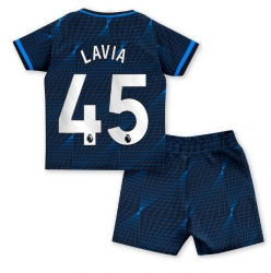 Chelsea Romeo Lavia #45 Auswärtstrikot Kinder 2023-24 Kurzarm (+ kurze hosen)