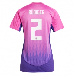 Deutschland Antonio Rudiger #2 Auswärtstrikot Frauen EM 2024 Kurzarm