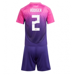 Deutschland Antonio Rudiger #2 Auswärtstrikot Kinder EM 2024 Kurzarm (+ kurze hosen)