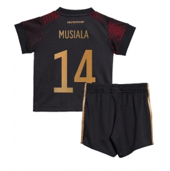 Deutschland Jamal Musiala #14 Auswärtstrikot Kinder WM 2022 Kurzarm (+ kurze hosen)