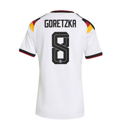 Deutschland Leon Goretzka #8 Heimtrikot Frauen WM 2026 Kurzarm Deutschland Leon Goretzka #8 Heimtrikot Frauen WM 2026 Kurzarm