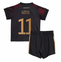 Deutschland Mario Gotze #11 Auswärtstrikot Kinder WM 2022 Kurzarm (+ kurze hosen)