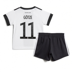 Deutschland Mario Gotze #11 Heimtrikot Kinder WM 2022 Kurzarm (+ kurze hosen)