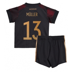Deutschland Thomas Muller #13 Auswärtstrikot Kinder WM 2022 Kurzarm (+ kurze hosen)