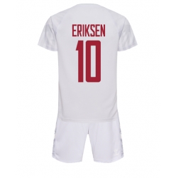 Dänemark Christian Eriksen #10 Auswärtstrikot Kinder WM 2022 Kurzarm (+ kurze hosen)