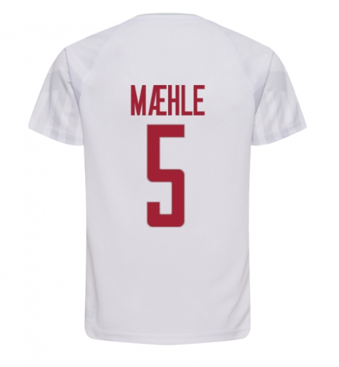 Dänemark Joakim Maehle #5 Auswärtstrikot WM 2022 Kurzarm