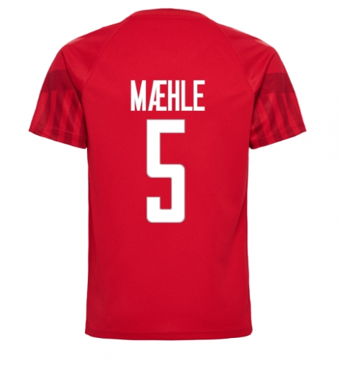 Dänemark Joakim Maehle #5 Heimtrikot WM 2022 Kurzarm