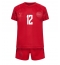 Dänemark Kasper Dolberg #12 Heimtrikot Kinder WM 2022 Kurzarm (+ kurze hosen)