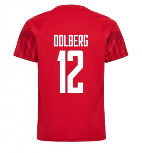 Dänemark Kasper Dolberg #12 Heimtrikot WM 2022 Kurzarm