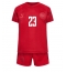 Dänemark Pierre-Emile Hojbjerg #23 Heimtrikot Kinder WM 2022 Kurzarm (+ kurze hosen)