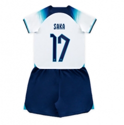 England Bukayo Saka #17 Heimtrikot Kinder WM 2022 Kurzarm (+ kurze hosen)