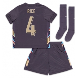 England Declan Rice #4 Auswärtstrikot Kinder EM 2024 Kurzarm (+ kurze hosen)