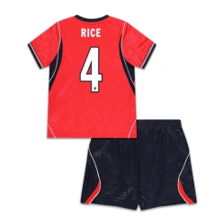 England Declan Rice #4 Auswärtstrikot Kinder WM 2026 Kurzarm (+ kurze hosen)