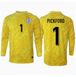 England Jordan Pickford #1 Torwart Auswärtstrikot EM 2024 Langarm