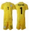 England Jordan Pickford #1 Torwart Auswärtstrikot Kinder EM 2024 Kurzarm (+ kurze hosen)