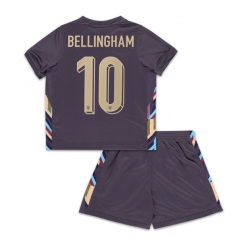 England Jude Bellingham #10 Auswärtstrikot Kinder EM 2024 Kurzarm (+ kurze hosen)