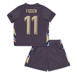 England Phil Foden #11 Auswärtstrikot Kinder EM 2024 Kurzarm (+ kurze hosen)