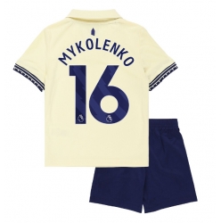 Everton Vitaliy Mykolenko #16 Auswärtstrikot Kinder 2025-26 Kurzarm (+ kurze hosen)