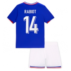 Frankreich Adrien Rabiot #14 Heimtrikot Kinder EM 2024 Kurzarm (+ kurze hosen)