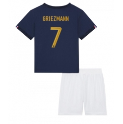 Frankreich Antoine Griezmann #7 Heimtrikot Kinder WM 2022 Kurzarm (+ kurze hosen)