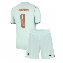 Frankreich Aurelien Tchouameni #8 Auswärtstrikot Kinder WM 2026 Kurzarm (+ kurze hosen)