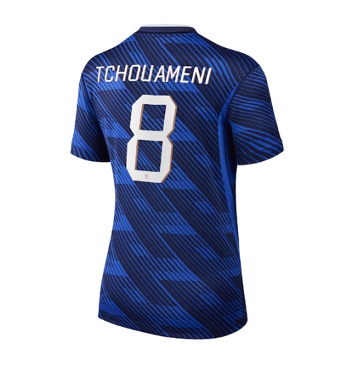 Frankreich Aurelien Tchouameni #8 Heimtrikot Frauen WM 2026 Kurzarm Frankreich Aurelien Tchouameni #8 Heimtrikot Frauen WM 2026 Kurzarm