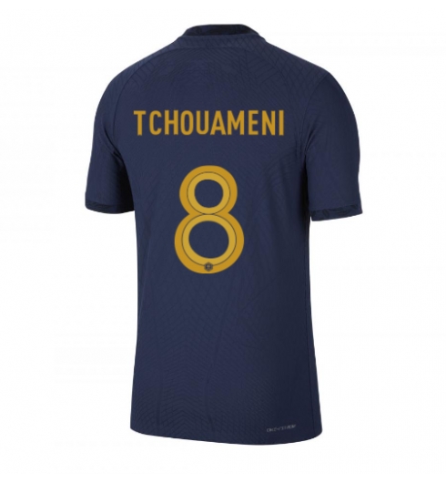 Frankreich Aurelien Tchouameni #8 Heimtrikot WM 2022 Kurzarm