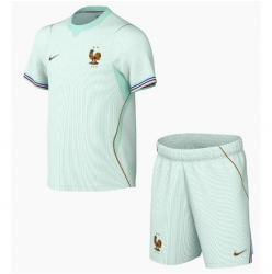 Frankreich Auswärtstrikot Kinder WM 2026 Kurzarm (+ kurze hosen)