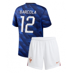 Frankreich Bradley Barcola #12 Heimtrikot Kinder WM 2026 Kurzarm (+ kurze hosen)