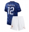 Frankreich Bradley Barcola #12 Heimtrikot Kinder WM 2026 Kurzarm (+ kurze hosen)
