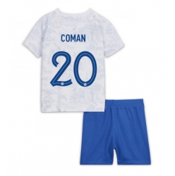 Frankreich Kingsley Coman #20 Auswärtstrikot Kinder WM 2022 Kurzarm (+ kurze hosen)