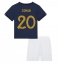 Frankreich Kingsley Coman #20 Heimtrikot Kinder WM 2022 Kurzarm (+ kurze hosen)